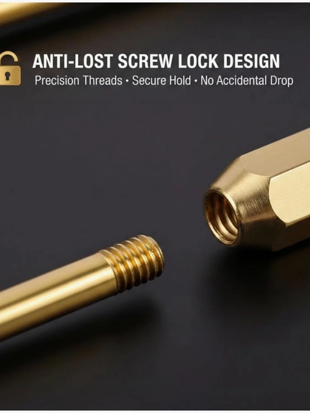 NIP Tiezzi 8-Pack Gold Brass Screw Lock Key Rings & 10 O-Rings Set